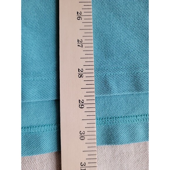 Lands End Mens XL Polo Shirt Red Light Blue Solid Cotton Casual USA VTG 90s - Picture 8 of 13